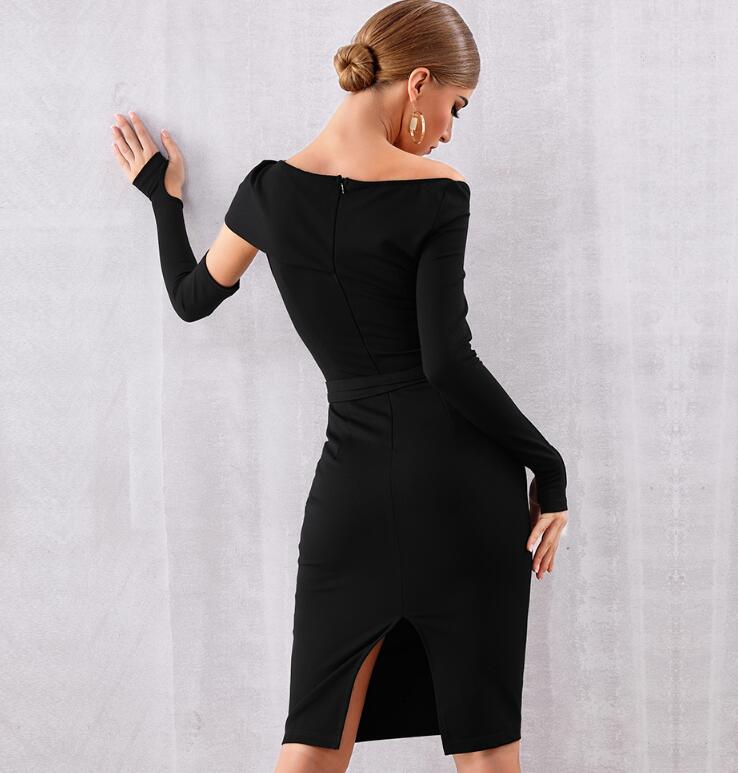 Sexy Hollow Out Black Bodycon Dress