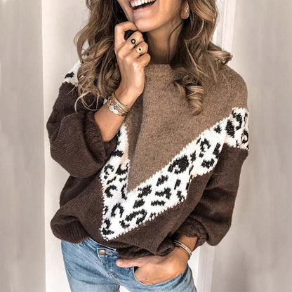 Nicole Loose Fit Leopard Print Sweater
