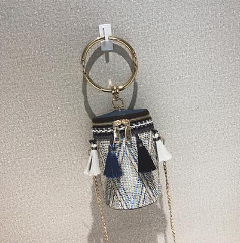Metal Ring Tassel Chain Shoulder Bag