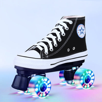 Adult Canvas 4-wheels Skating Shoes