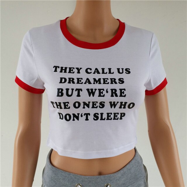 T shirts With Sayings Short Sleeve White Tee