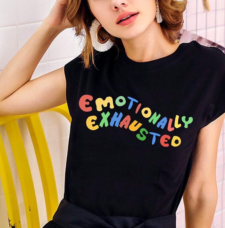 Emotionally Exhausted Colorful Printed T Shirt
