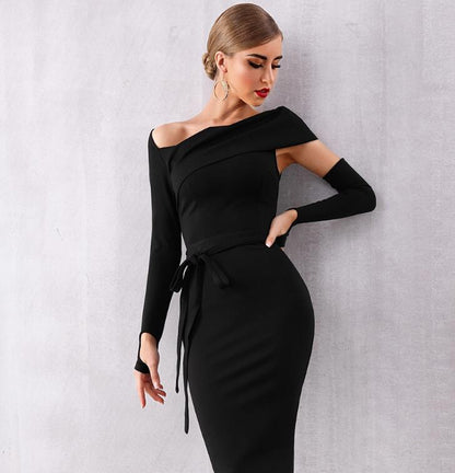 Sexy Hollow Out Black Bodycon Dress