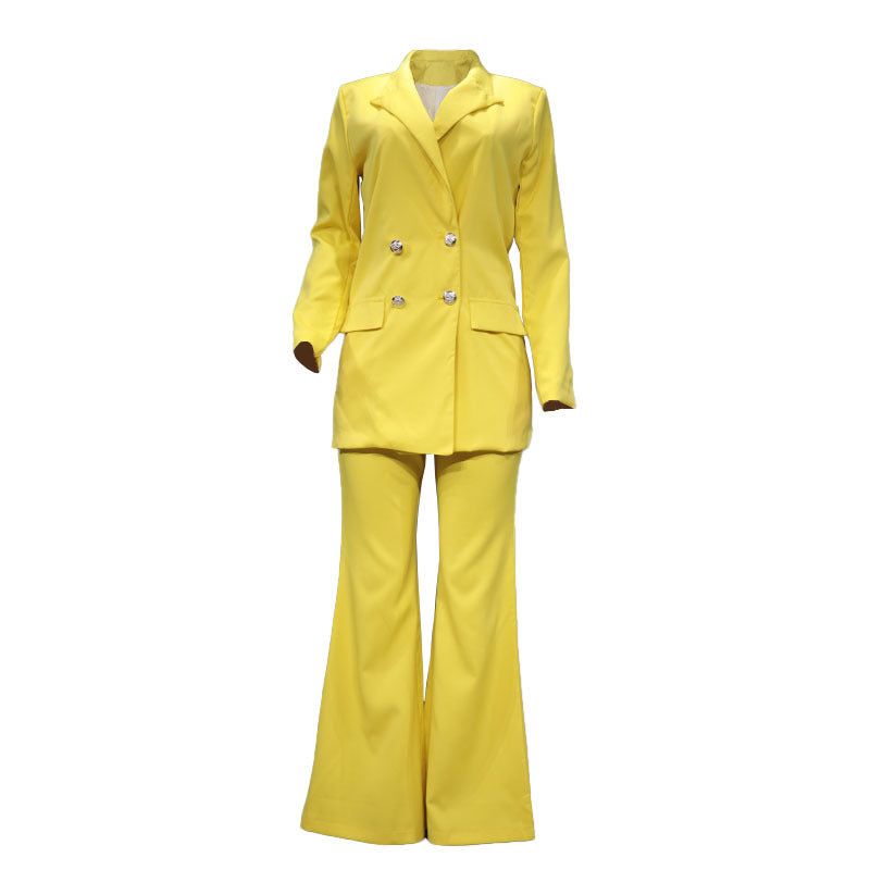 Solid Color Casual Two Piece Suit