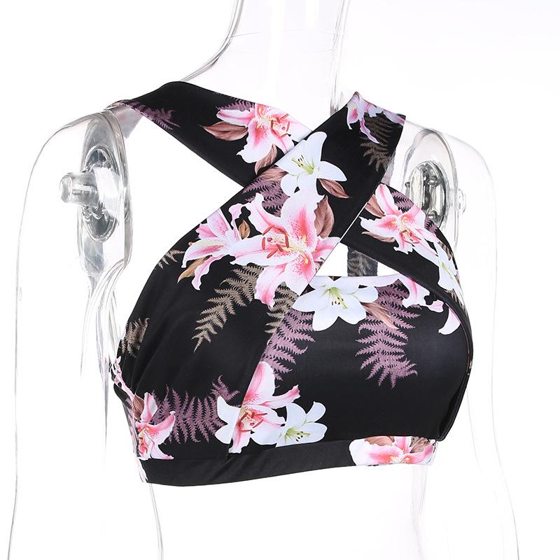 2 Pcs Yoga Floral Print Workout Suit