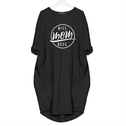 WIFE MOM BOSS Tshirt Dress