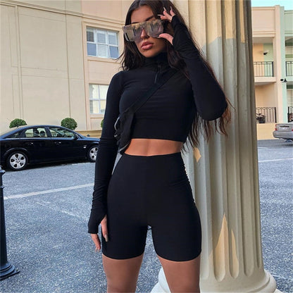 Jackie Two Piece Crop Top and Biker Shorts