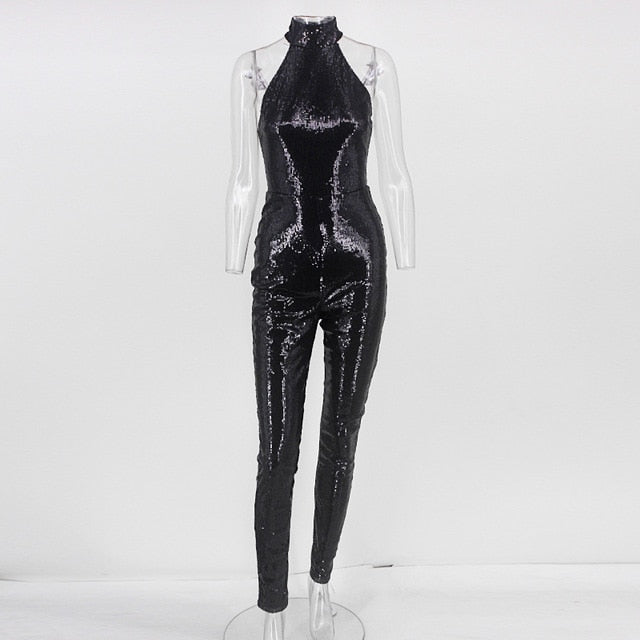 Black Sequin Jumpsuit