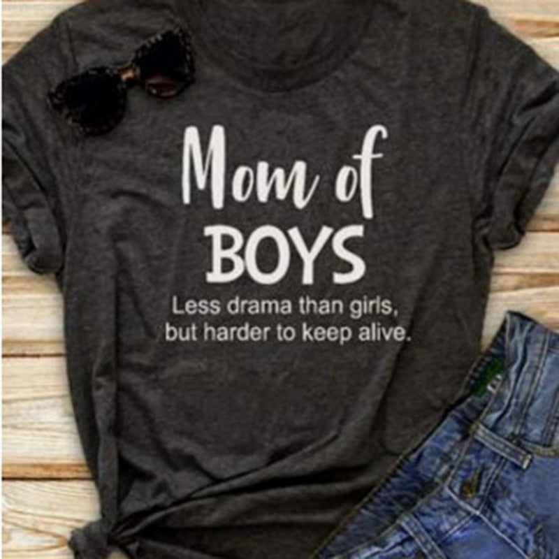MOM OF BOYS Print Tee
