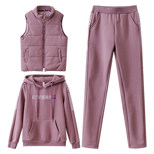 3 Piece Set Hoodies+Vest+Pants Casual Suit: Your Go-To for Relaxed Elegance