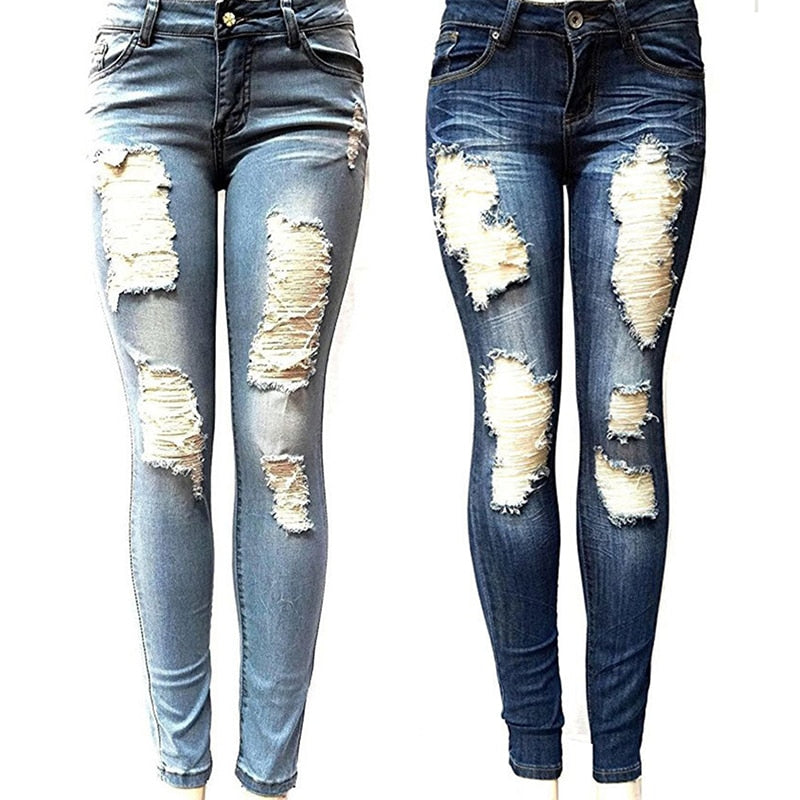 Skinny Hole Ripped Jeans
