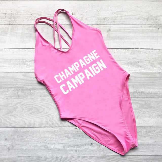 CHAMPAGNE CAMPAIGN Cross Back Swimwear