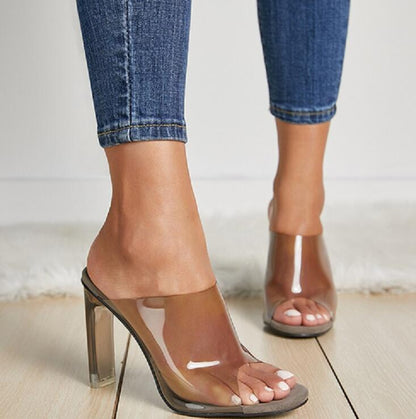 PVC Clear Square Heel