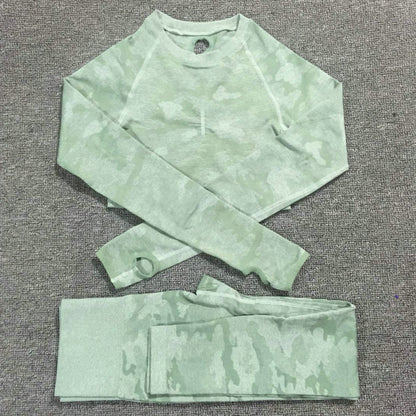 2PCS Camouflage Camo Yoga Set