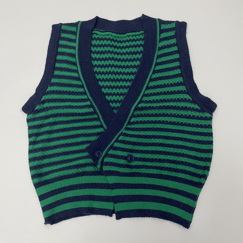 Oversize Stripe Women's Sweater Vest