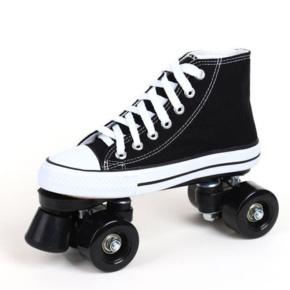 Adult Canvas 4-wheels Skating Shoes