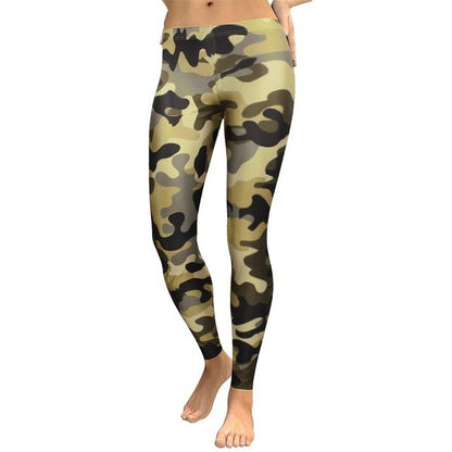 Women Camouflage Digital Print Fitness Leggings