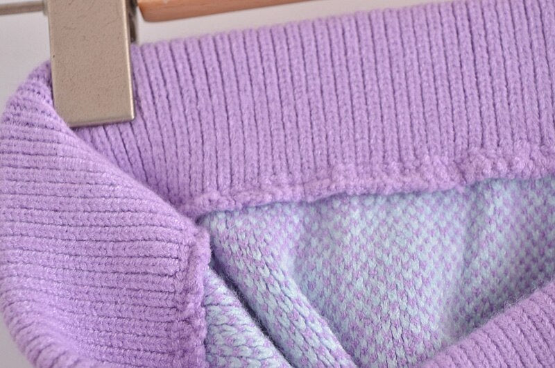 Retro Single-breasted Button Purple Zebra Cardigan