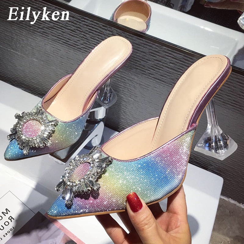 Rainbow Color Glitter Bling Sequin Mules