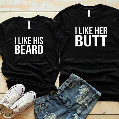 His Beard & Her Butt Couples T-shirts