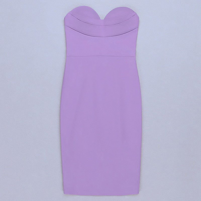 Violet Off Shoulder Strapless Dress