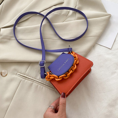 Fashion and Bag Mini Crossbody Bag w/ Acrylic Chain