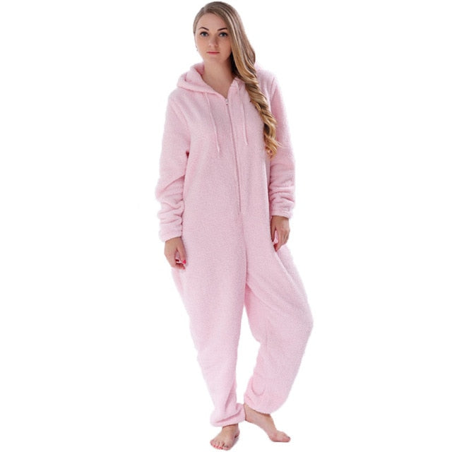 Women Onesies Fluffy Fleece Sleepwear