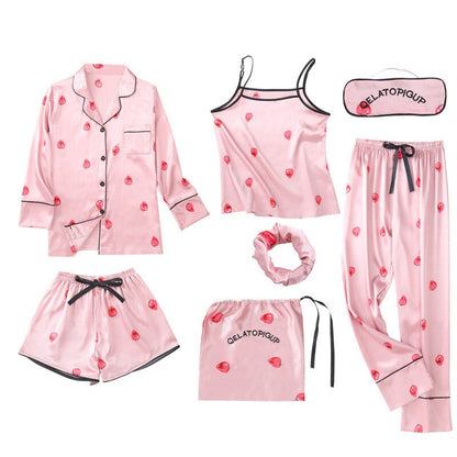 JULY'S SONG Pink 7 Piece Pajama Set