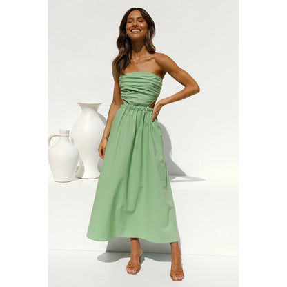 Strapless Sexy Solid Color Chest-Wrapped Dress