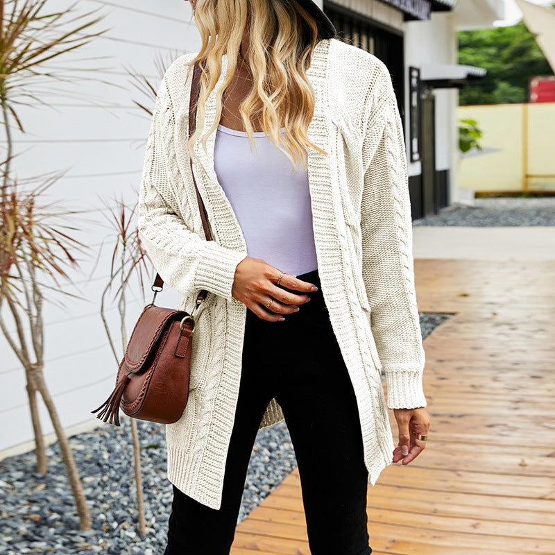 Twisted Knitted Cardigan Retro Sweater