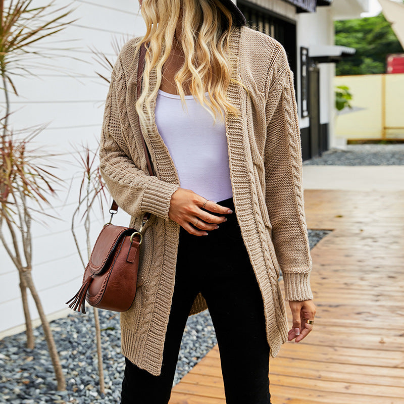 Twisted Knitted Cardigan Retro Sweater