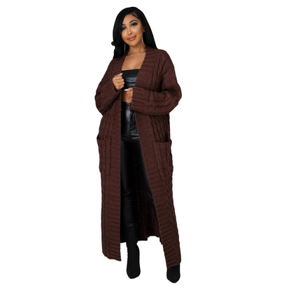 Casual Long Sleeve Long Sweater Coat