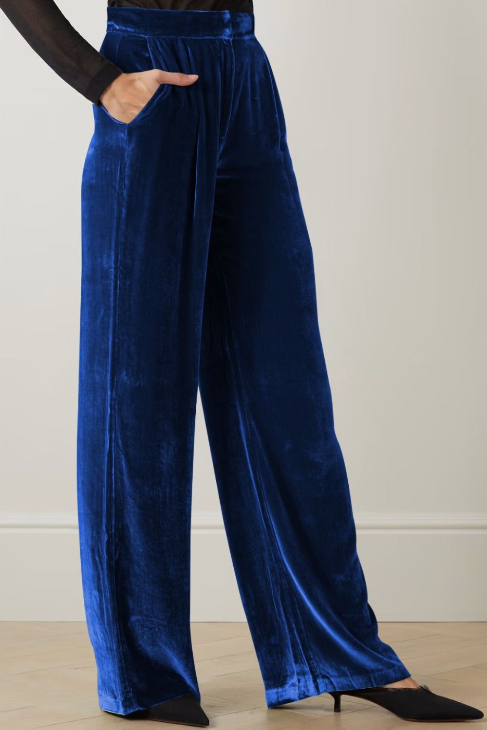 Loose Fit High Waist Long Pants with Pockets